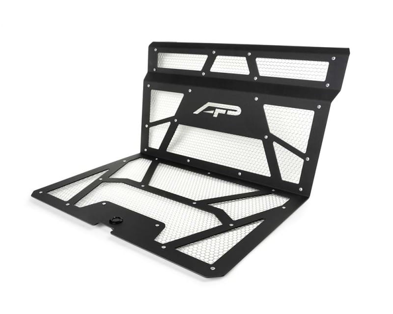 Agency Power — Agency Power 14-18 Polaris RZR XP 1000/XP Turbo Vented Engine Cover - Matte Black/Raw Alum. Mesh