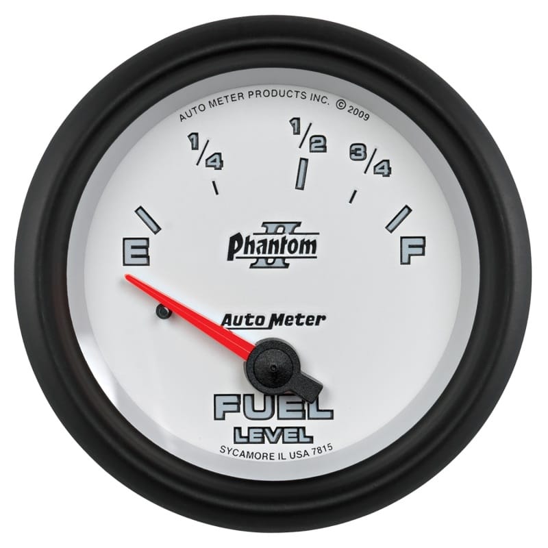 AutoMeter — Autometer Phantom II 2-5/8in / 73 Ohms Empty - 10 Ohms Full Electrical Fuel Level Gauge
2-5/8" FUEL LEVEL, 7