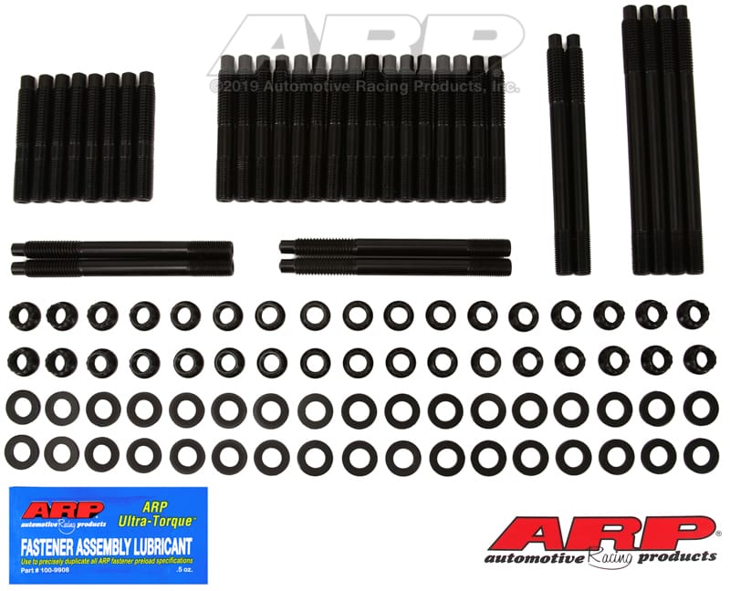 ARP — ARP SB Chevy Rodeck alum Black w/Brod cntd valve hds 12pt Head Stud Kit