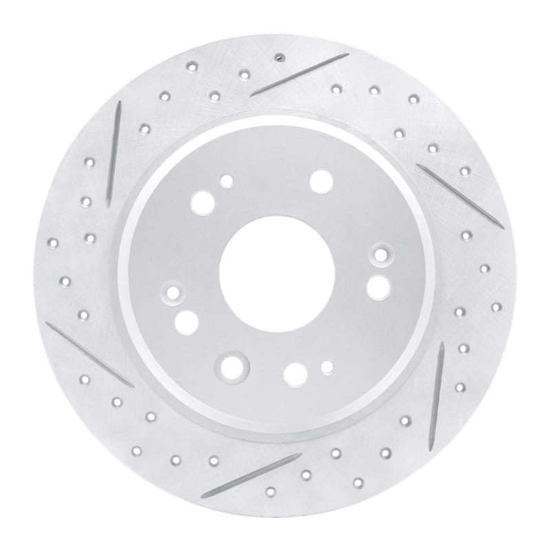R1 Concepts — R1 02-04 Honda Cr-V Rear Left Drilled & Slotted Geo-Carbon Rotor