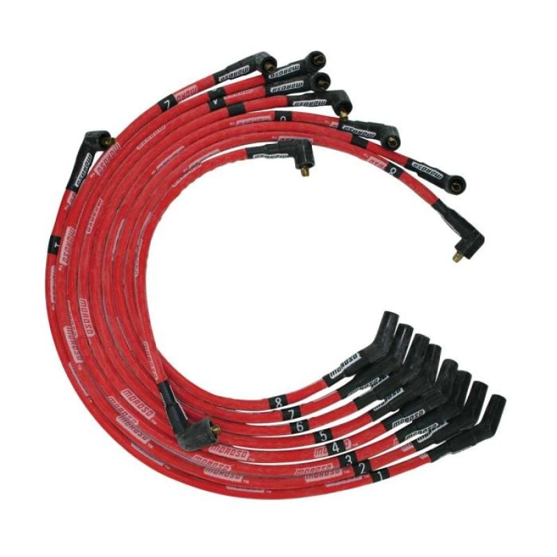 Moroso — Moroso Ford 351C/390/429/460 Sleeved Non-HEI 135 Boots Ultra Spark Plug Wire Set - Red