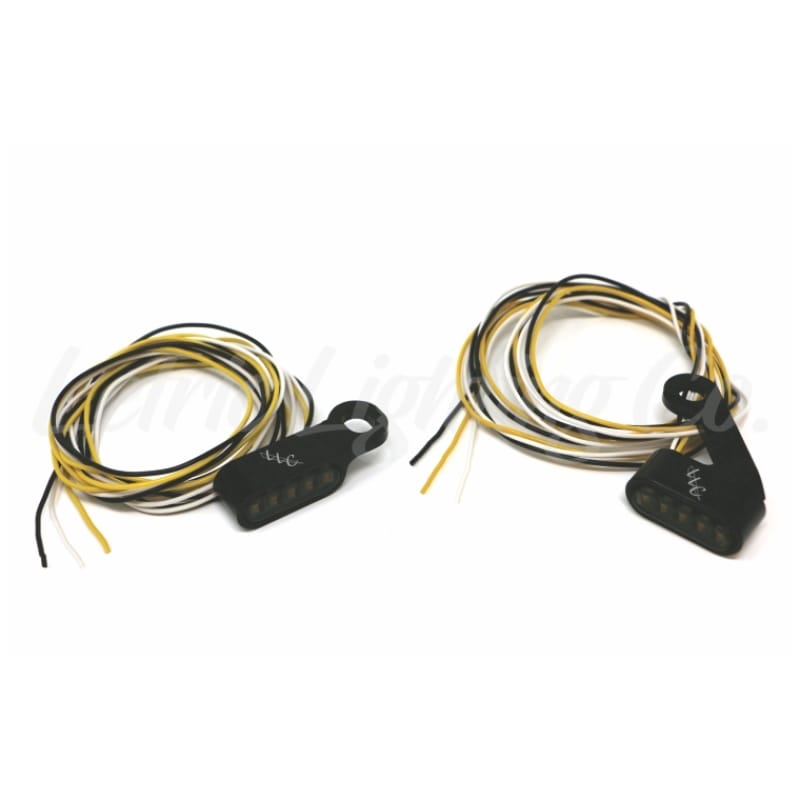 Letric Lighting — Letric Lighting Black Mini Mirror Mounted Front LED Turn Signals - Black