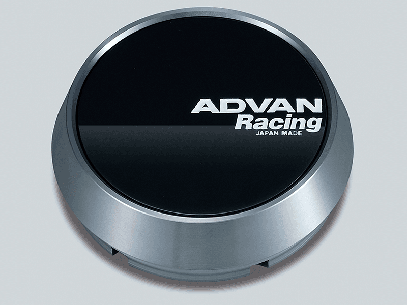 Advan — Advan 73mm Middle Height Center Cap- Gloss Black /Hyper Ring+White Letters