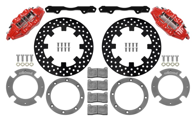 Wilwood — Wilwood 17-21 Can-Am X3RS Red 6-Piston Front Kit 11.25in - Drilled Rotors