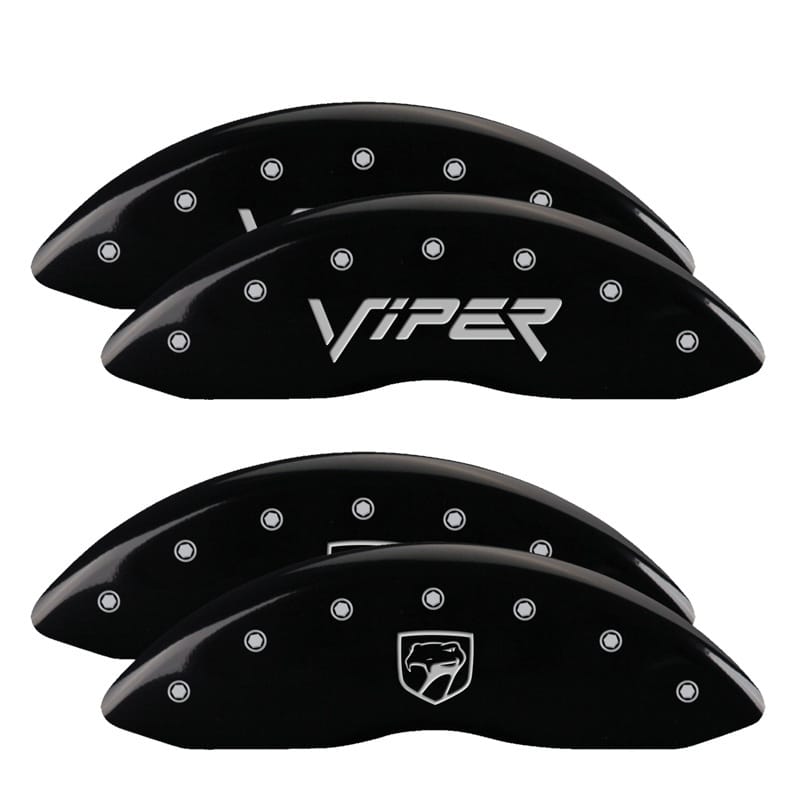 MGP — MGP 4 Caliper Covers Engraved Front Gen 2/Viper Engraved Rear Gen 2/Snake Black finish silver ch
Caliper Covers