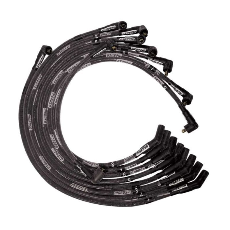 Moroso — Moroso BB Ford 351C/390/429/460 Sleeved Non-HEI 135 Boots Ultra Spark Plug Wire Set - Black