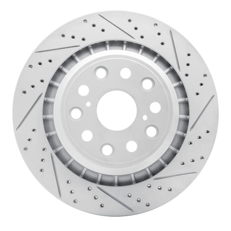 R1 Concepts — R1 07-17 Lexus Ls600H Right Rear Drilled & Slotted Geo-Carbon Rotor