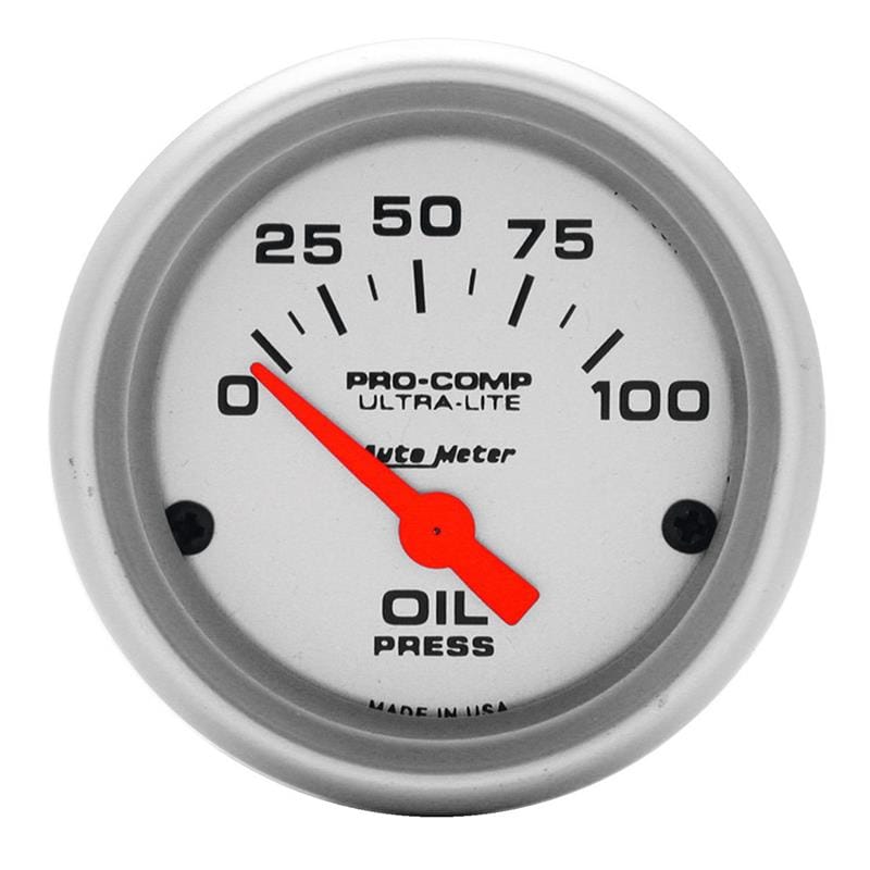 AutoMeter — GAUGE, OIL PRESSURE, 2 1/16", 100PSI, ELECTRIC, ULTRA-LITE