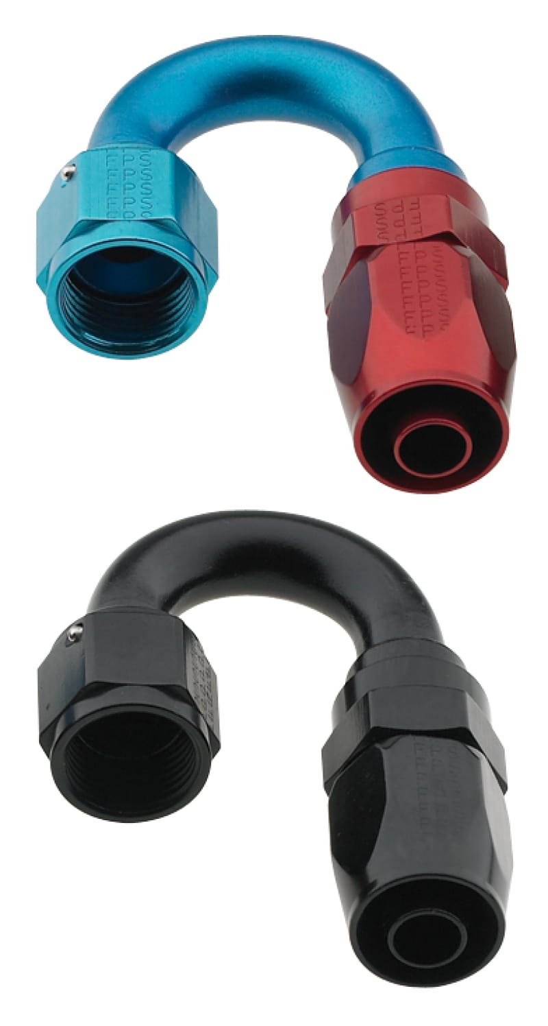 Fragola — Fragola -8AN Fem x -6AN Hose 180 Degree Reducing Hose End - Black