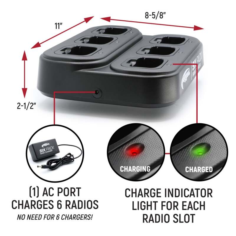 Rugged Radios — Rugged Radios 6-Pack Bank Charger for Handheld Radios RDH16