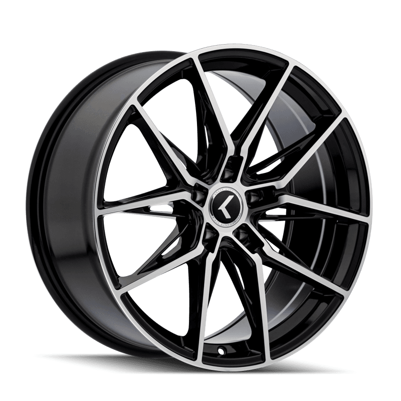 Kraze Wheels — Kraze KR196 Evolve 20x9 / 5x112 BP / 35mm Offset / 66.56mm Hub Gloss Black Machined Wheel
KRAZE KR196
