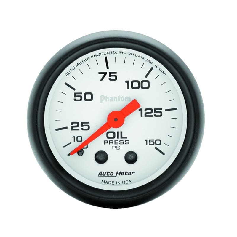 AutoMeter — Autometer Phantom 52mm 150 PSI Mechanical Oil Pressure Gauge
2" OIL PRESS, 0-150