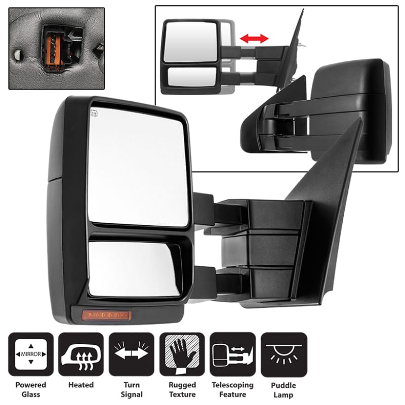 SPYDER — xTune Ford F150 07-14 Power Heated Amber LED Signal Telescoping Mirror Left MIR-FF15007S-PWH-AM-L
Door Mirror Set