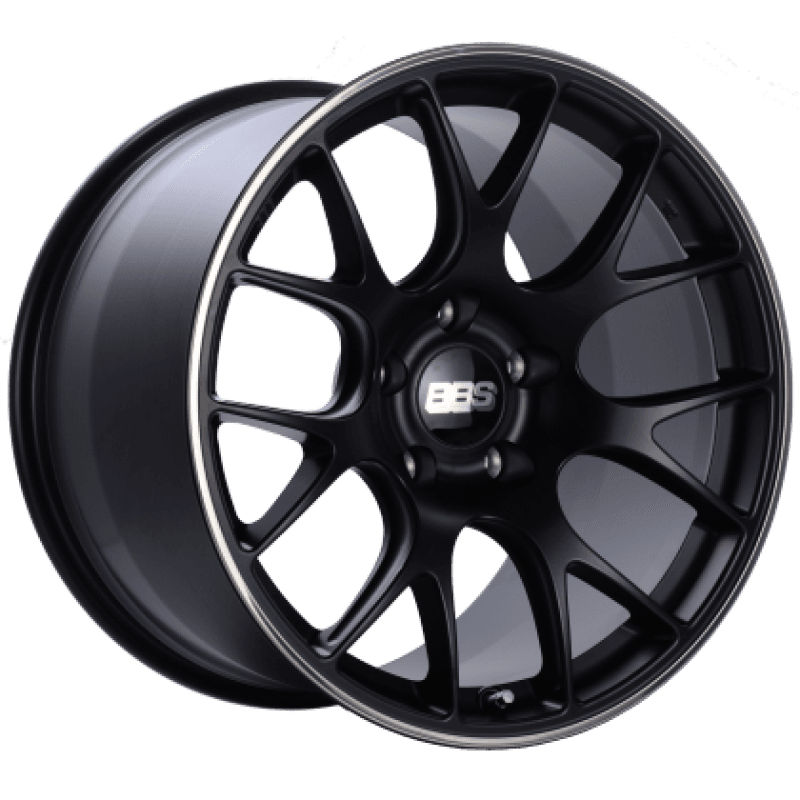 BBS — BBS CH-R 19x8.5 5x112 ET40 Satin Black Polished Rim Protector Wheel -82mm PFS/Clip Required