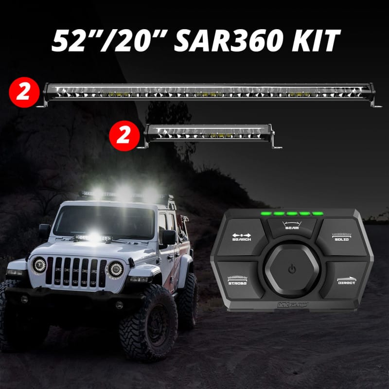 XKGLOW — XK Glow SAR360 Light Bar Kit Emergency Search and Rescue Light System (2)52In (2)20In