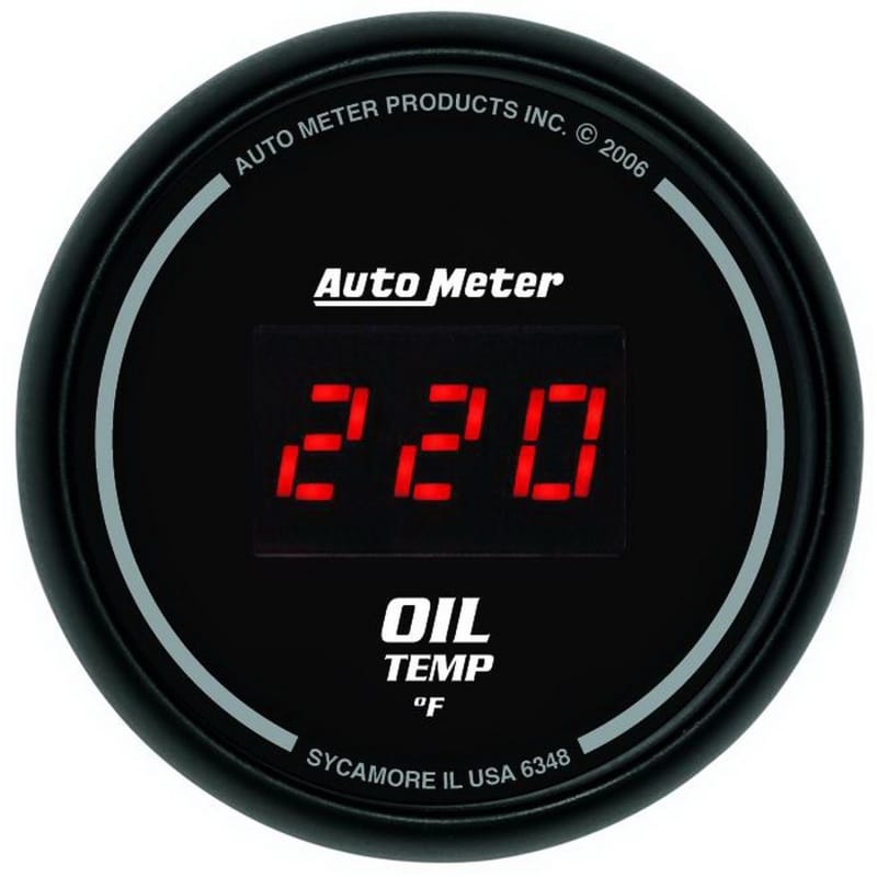 AutoMeter — Autometer Black 0-400F Digital Oil Temp Gauge
2-1/16" OIL TEMP, 0-