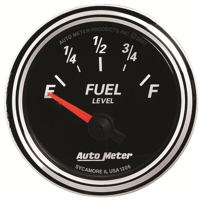 AutoMeter — GAUGE, FUEL LEVEL, 2 1/16" , 240OE TO 33OF, ELEC, DESIGNER BLACK II