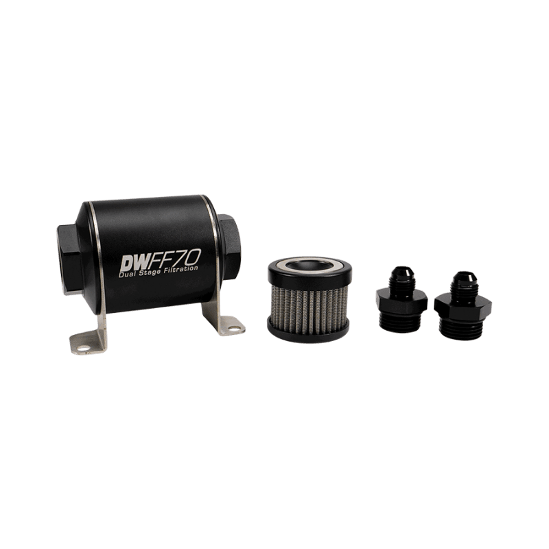 DeatschWerks — DeatschWerks Stainless Steel 6AN 40 Micron Universal Inline Fuel Filter Housing Kit (70mm)
Filtration