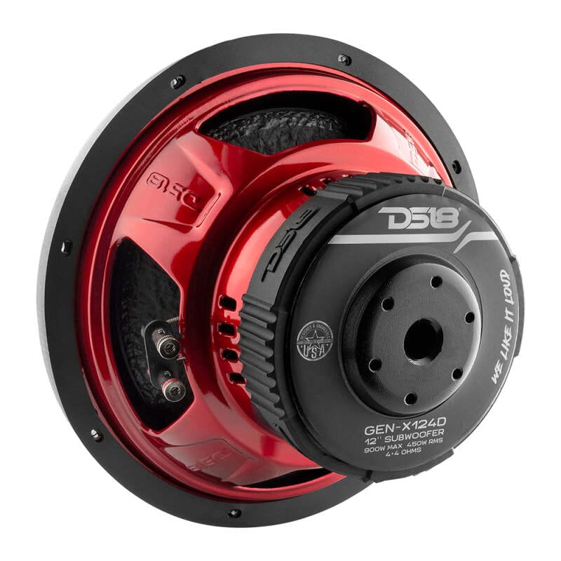 DS18 — DS18 12in 450 Watts RMS 4 ohm DVC Subwoofer Ferrite Motor And Dual Voice Coils