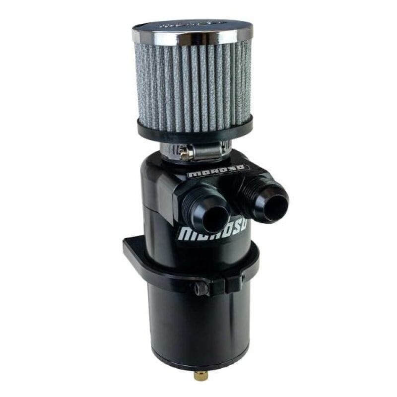 Moroso — Moroso Dual Inlet -12AN Billet Breather Tank Catch Can - Black