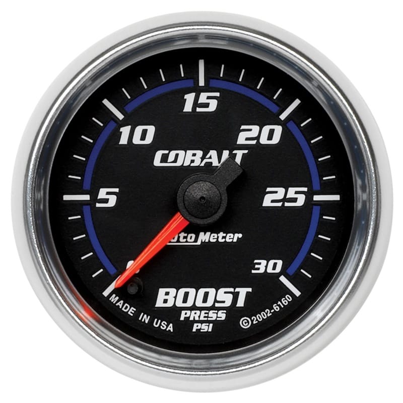 AutoMeter — Autometer Cobalt 52mm 0-30 PSI Full Sweep Electronic Boost Gauge
GA 2" BST 30 STPR CB