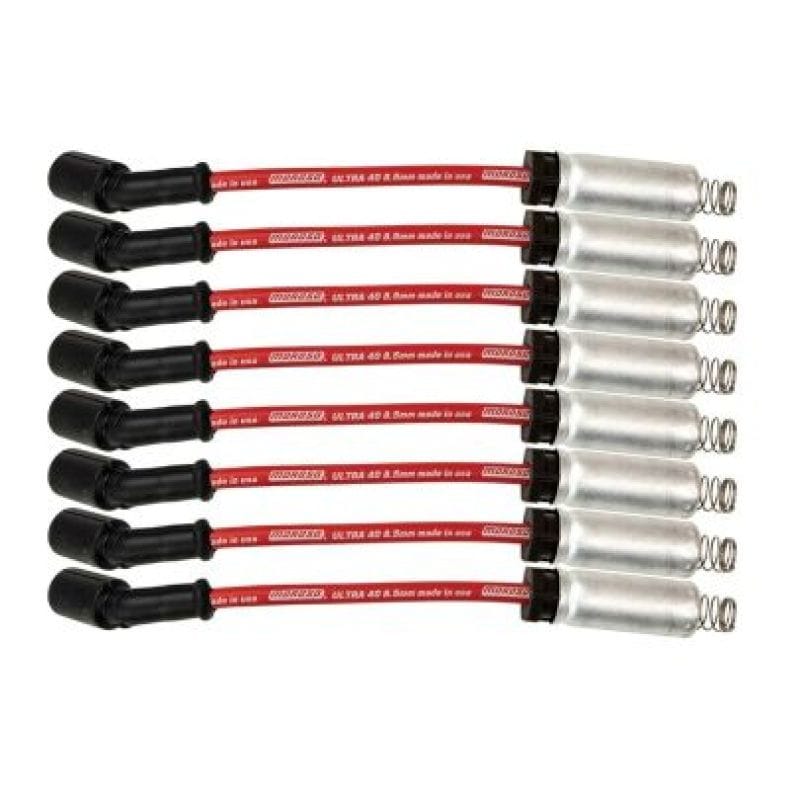 Moroso — Moroso GM LS/LT 8.5mm Ultra 40 9.75in Long Wire Set w/Alum Heatshield - Red
