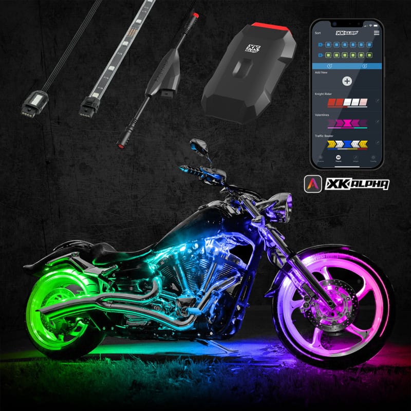XKGLOW — XK Glow XKchrome Advanced App Control LED Whip Light Kit for 4x4 Offroad UTV ATV 1x 48In 2nd Gen