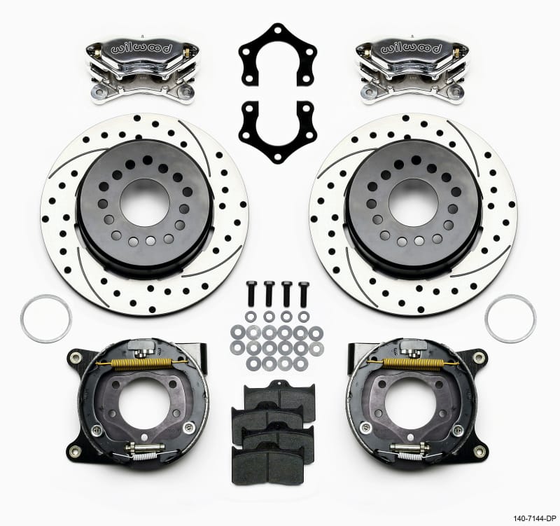 Wilwood — Wilwood Forged Dynalite P/S P-B Kit Drilled Polished Mopar/Dana 2.36in Off w/Snap Ring Bearing
BRAKE KIT