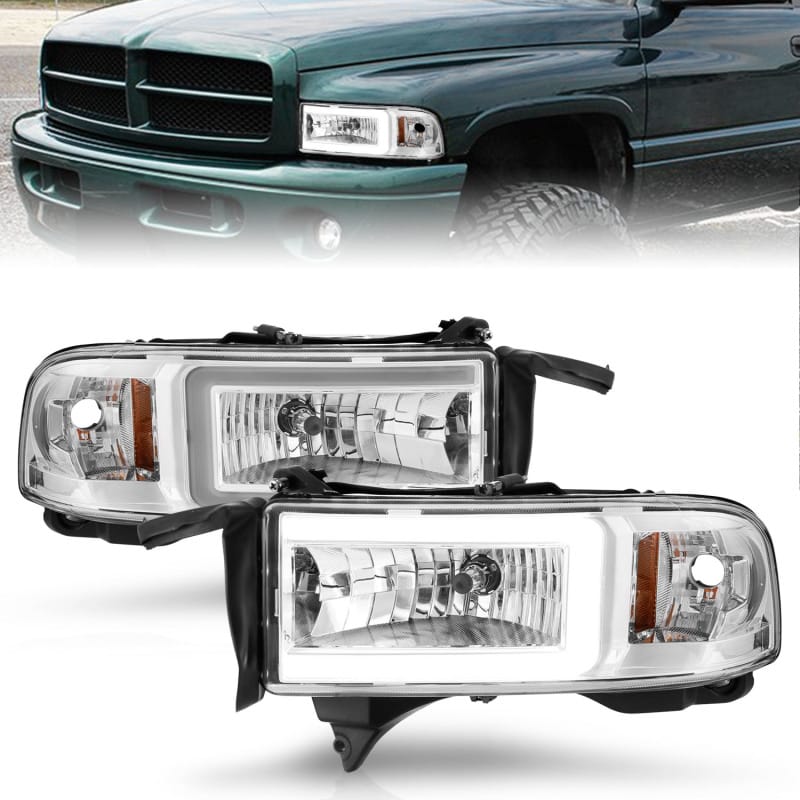 ANZO — ANZO 94-02 Dodge RAM Crystal Headlight - w/ Light Bar Chrome Housing
Head Light Set
HdLtSet