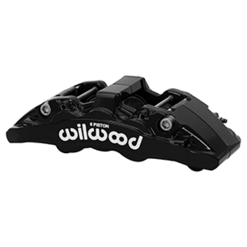 Wilwood — Wilwood Aero6-DM Caliper L/H Black w/ Logo 6.52in Piston 1.30in Disc