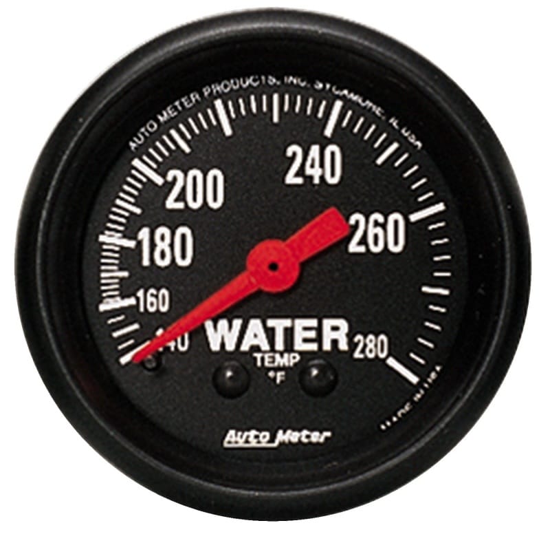 AutoMeter — Autometer Z Series 2 1/6inch 140-280 Degree F Mechanical Water Temperature Gauge
GA 2" WTMP 280F M Z