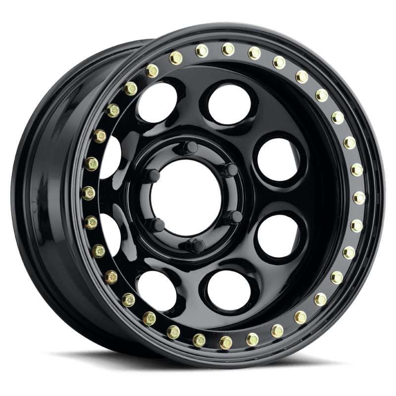Raceline — Raceline RT81 Rock 8 15x10in / 5x139.7 BP / -44mm Offset / 107.95mm Bore- Gloss Black Beadlock Wheel