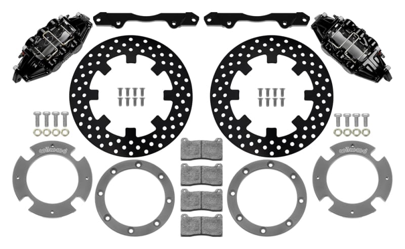 Wilwood — Wilwood 17-21 Can-Am X3RS Black 6-Piston Front Kit 11.25in - Drilled Rotors