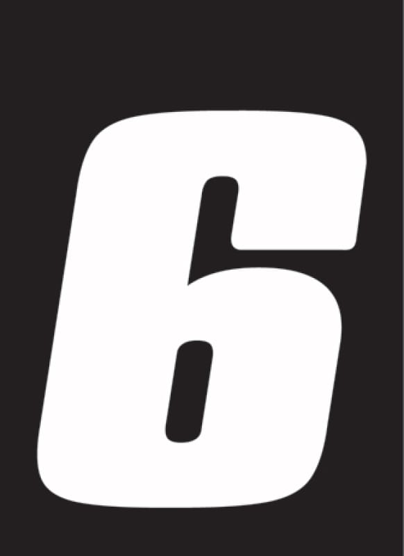 Hardline — Hardline Dirt Digits 3pk 7 in. - High Gloss Number 6 - White