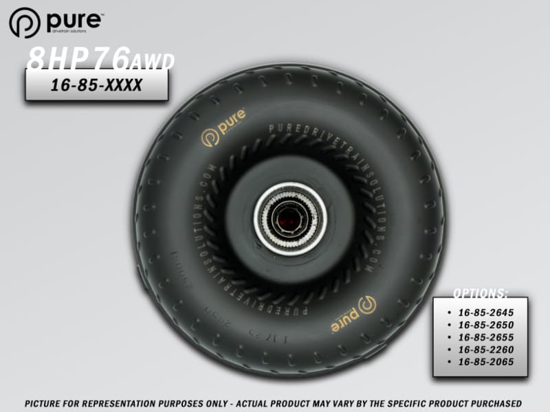 Pure Drivetrain Solutions — Pure Drivetrain 8HP76 High Performance Billet Race Torque Converter - 20/65 Stator - AWD