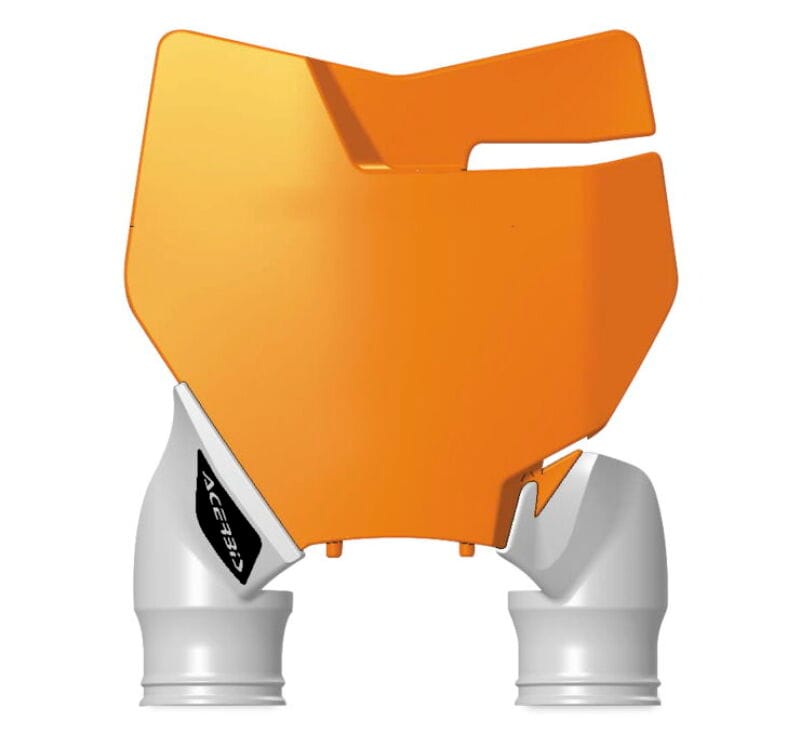 Acerbis — Acerbis 16-18 KTM SX125/150/SX-F/XC-F/ 17-18 SX250/XC Raptor Front Number Plate - Orange/White