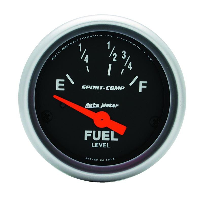 AutoMeter — GAUGE, FUEL LEVEL, 2 1/16", 16OE TO 158OF, ELEC, SPORT-COMP