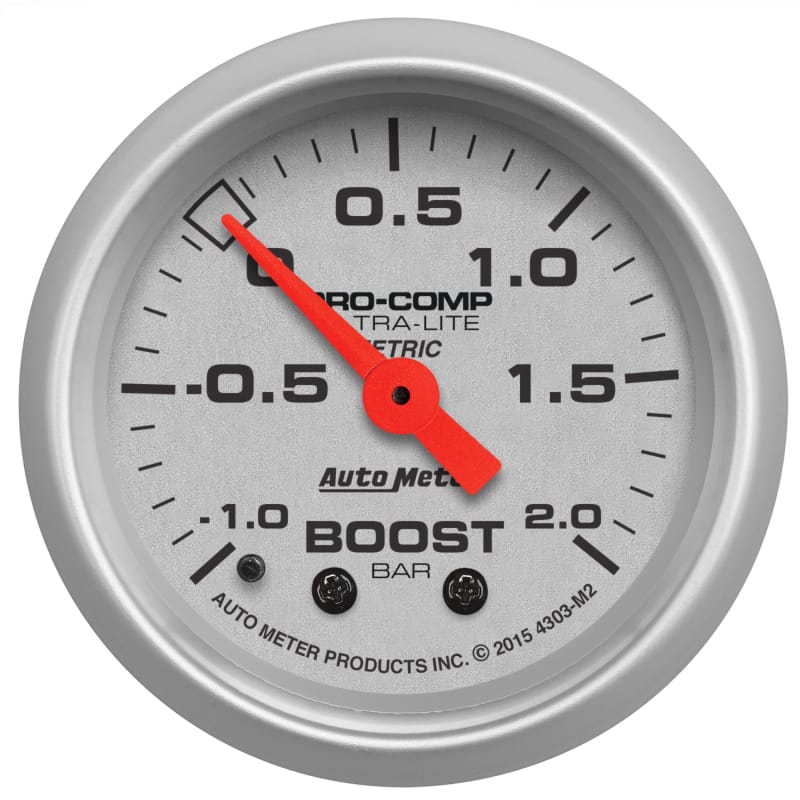 AutoMeter — Autometer Ultra-Lite Gauge Vac/Boost 2 1/16in -1 - +2 Bar Mechanical Ultra-Lite
2" BOOST-VAC, -1/+2