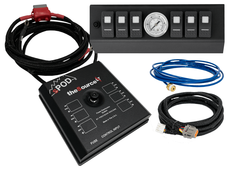 SPOD — Spod 07-08 Jeep Wrangler JK SourceLT w/ Air Gauge and Green LED Switch Panel