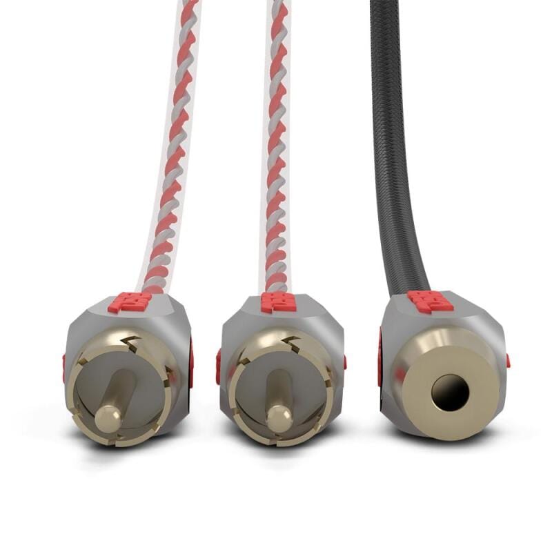 DS18 — DS18 Level 3 RCA Wire Y Connector 1 Male to 2 Female Red