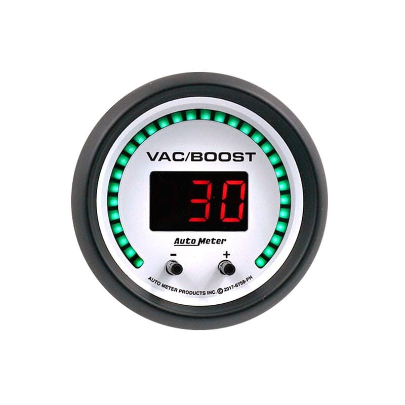 AutoMeter — Autometer 52.4mm White Switchable 0-1600 PSI / 0-110 BAR Vacuum/Boost Phantom Elite Digital Gauge