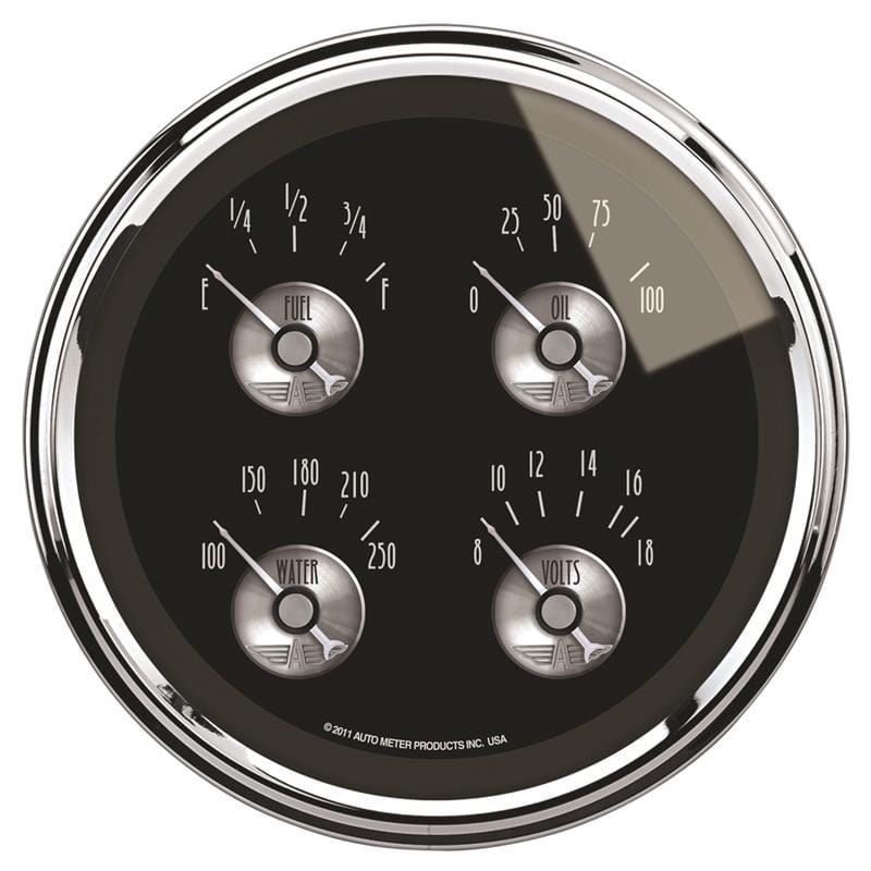 AutoMeter — GAUGE, QUAD, 5", 240OE-33OF, ELEC, PRESTIGE BLK. DIAMOND