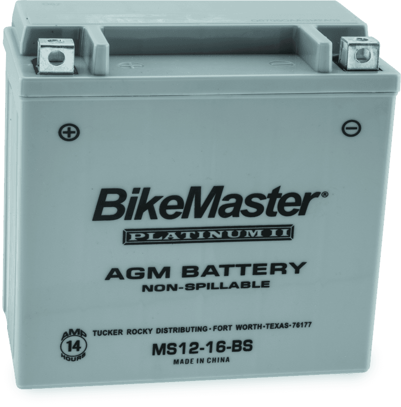 BikeMaster — MS12-16-BS Battery, 12V Battery, 151mm L x 87mm W x 161mm H, 185 CCA