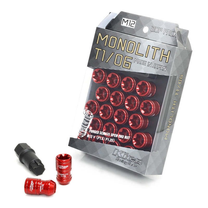 Project Kics — Project Kics 12x1.25 Monolith T1/06 Lut Nut Set - Red (20 Pcs)
