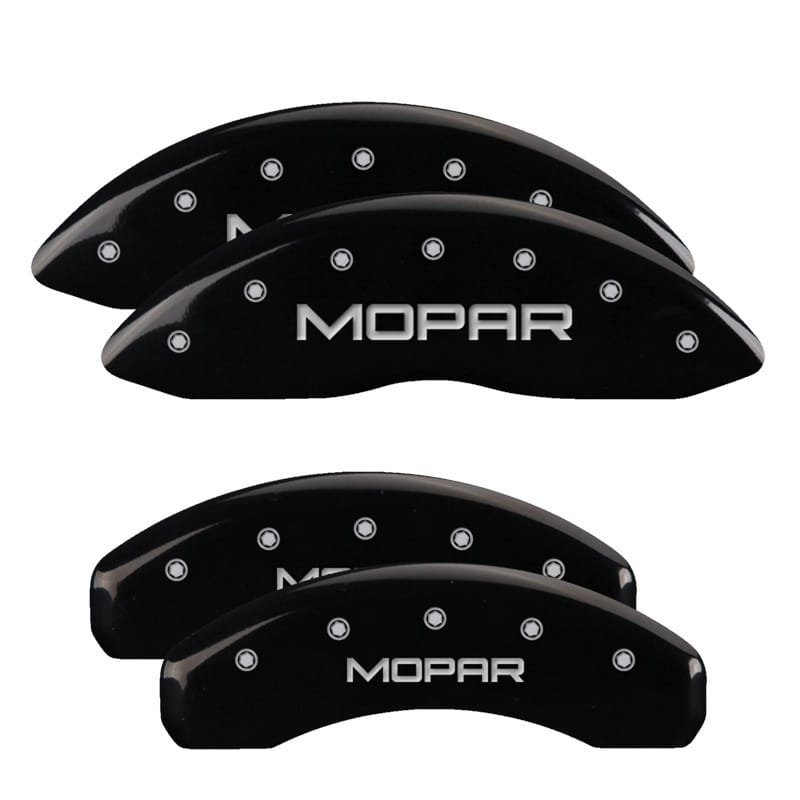MGP — MGP 4 Caliper Covers Engraved Front & Rear MOPAR Black finish silver ch
Caliper Covers
