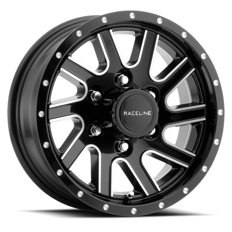 Raceline — Raceline 820M Twisted 15x5in / 5x114.3 BP / 0mm Offset / 3.19mm Bore - Black & Machined Wheel