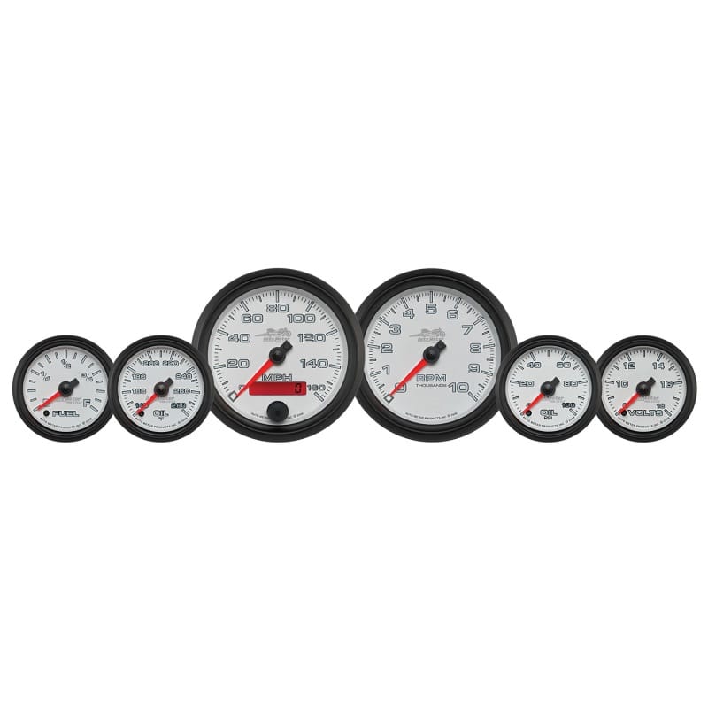 AutoMeter — Autometer Pro-Cycle Gauge Kit 6 Pc. Kit 3 3/8in & 2 1/16in Bagger White
GA 6PC KIT BAG PCPH2