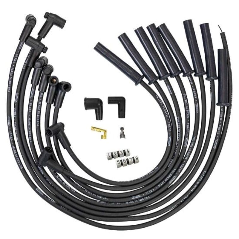 Moroso — Moroso Ford 289 302 351W HEI-Style Cap Ultra 350 8mm Multi-Angle Boot Spark Plug Wire Set - Black