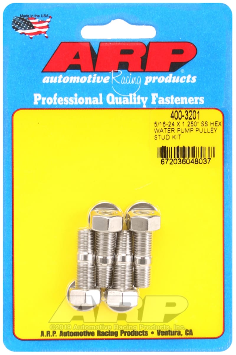 ARP — ARP 5/16-24 X 1.250 SS Hex Water Pump Pulley Stud Kit
