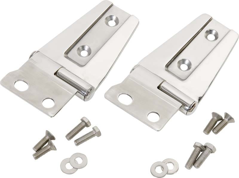 Kentrol — Kentrol 07-18 Jeep Wrangler JK Hood Hinge Pair - Polished Silver
